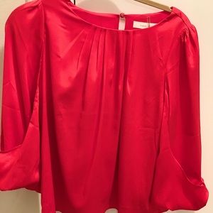 Banana Republic Bright Red cut sleeve blouse.